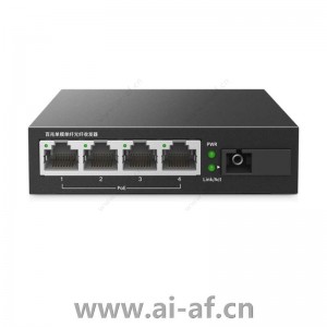 TP-LINK TL-FC114PB 光纤收发器百兆单模单纤1SC 4FE PoE 20KM