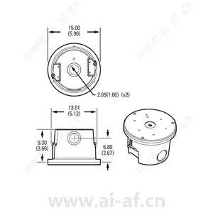 派尔高 Pelco IBPBBAP-EI 环保吸顶式底盒和适配器板 适用于 IBP 系列筒型摄像机 None